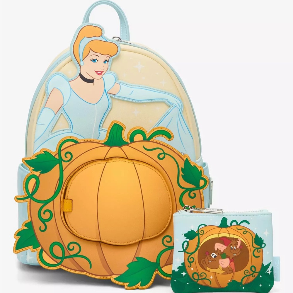 Loungefly Disney Cinderella Ballgown Pumpkin Mini Backpack & Coin Purse